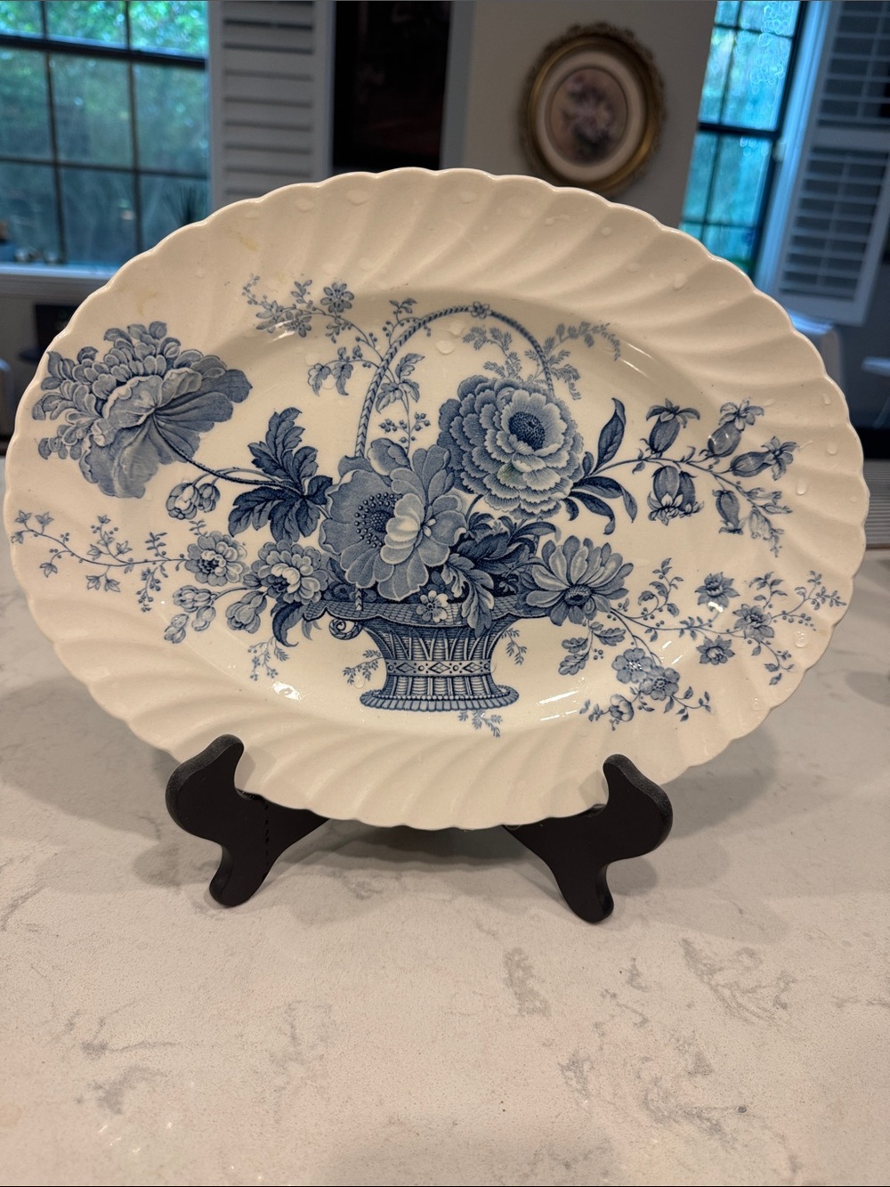 Royal Staffordshire Clarice Cliff Charlotte Blue oval serving platter